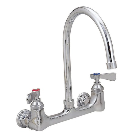 Optiflow Heavy Duty Faucet, 3.5Gooseneck Spout, 8 O.C. Splash Mount